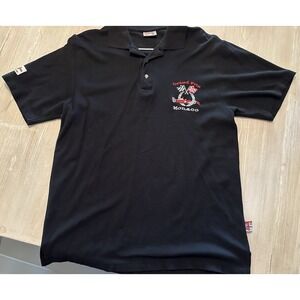Vintage Monaco Grand Prix Polo Men's Size L Black Shirt Embroidered